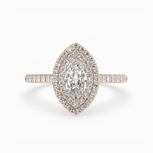 18K Solid Gold 1 Carat D VVS1 Marquise Engagement Ring Lola