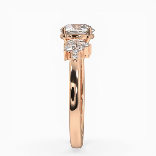 18K Solid Gold 1 Carat Round Diamond Engagement Ring Sphinx