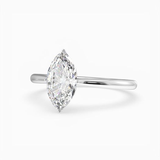 18K Solid Gold 1 Carat D VVS1 Marquise Engagement Ring Lila Rose