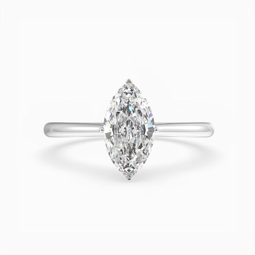 18K Solid Gold 1 Carat D VVS1 Marquise Engagement Ring Lila Rose