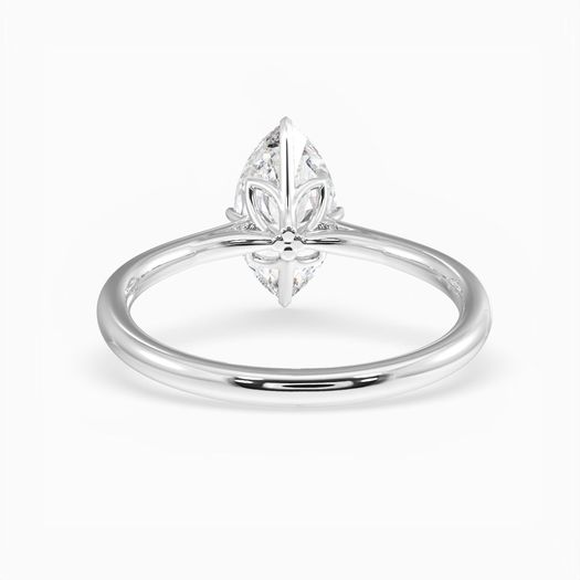 18K Solid Gold 1 Carat D VVS1 Marquise Engagement Ring Lila Rose