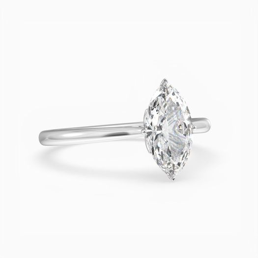 18K Solid Gold 1 Carat D VVS1 Marquise Engagement Ring Lila Rose