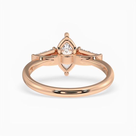 18K Solid Gold 1 Carat D VVS1 Marquise Engagement Ring Matilda