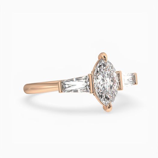 18K Solid Gold 1 Carat D VVS1 Marquise Engagement Ring Matilda