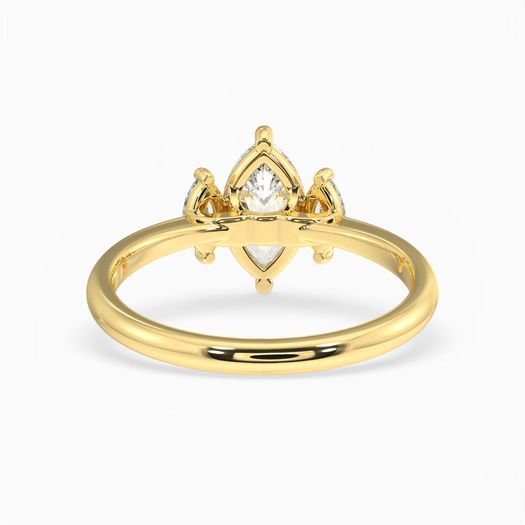 18K Solid Gold 1 Carat D VVS1 Marquise Engagement Ring Orion