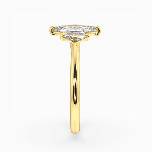 18K Solid Gold 1 Carat D VVS1 Marquise Engagement Ring Orion