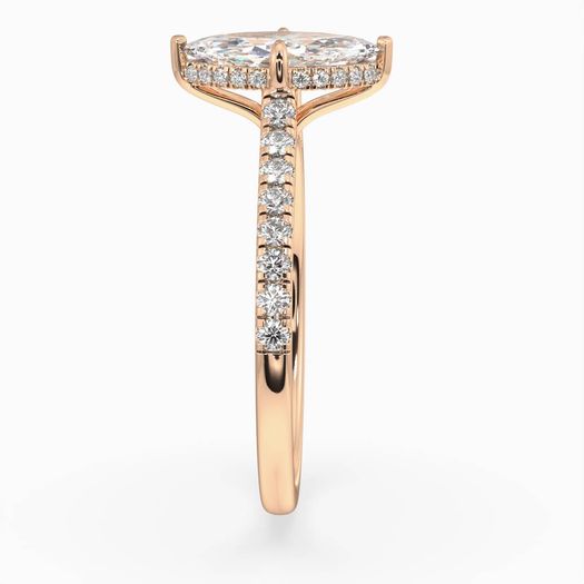 18K Solid Gold 1 Carat D VVS1 Marquise Engagement Ring Zara Belle