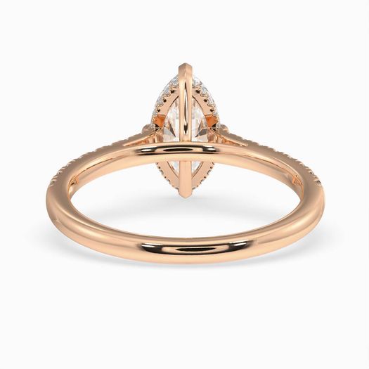 18K Solid Gold 1 Carat D VVS1 Marquise Engagement Ring Zara Belle