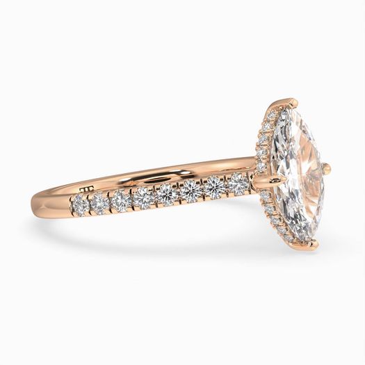 18K Solid Gold 1 Carat D VVS1 Marquise Engagement Ring Zara Belle