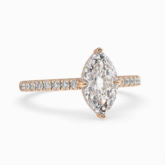 18K Solid Gold 1 Carat D VVS1 Marquise Engagement Ring Zara Belle