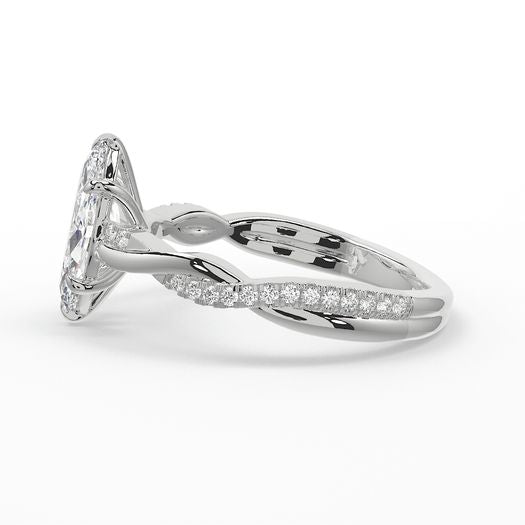 18K Solid Gold 1 Carat Marquise Engagement Ring Asha