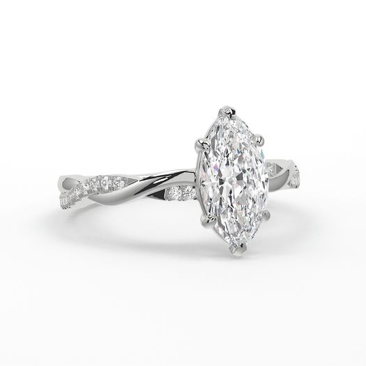 18K Solid Gold 1 Carat Marquise Engagement Ring Asha