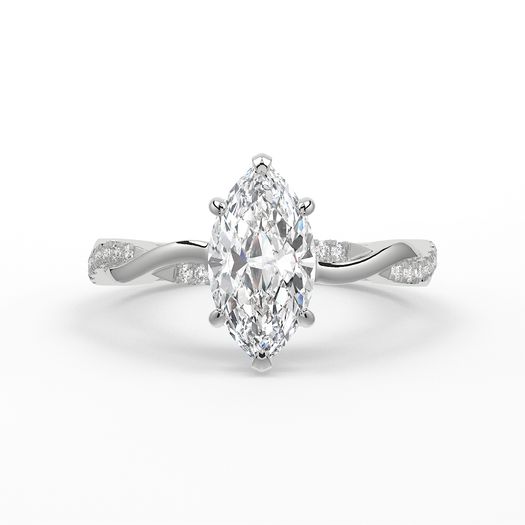 18K Solid Gold 1 Carat Marquise Engagement Ring Asha