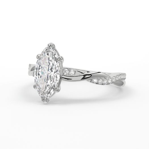 18K Solid Gold 1 Carat Marquise Engagement Ring Asha