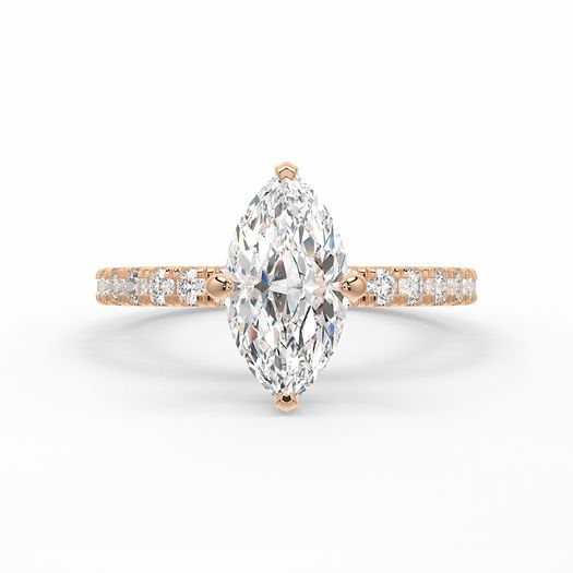 18K Solid Gold 1 Carat D VVS1 Marquise Engagement Ring Ivy Grace