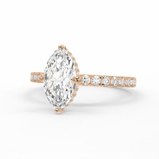 18K Solid Gold 1 Carat D VVS1 Marquise Engagement Ring Ivy Grace