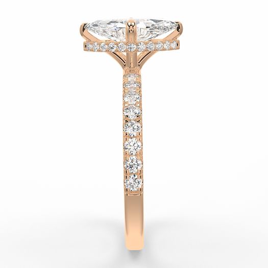 18K Solid Gold 1 Carat D VVS1 Marquise Engagement Ring Ivy Grace