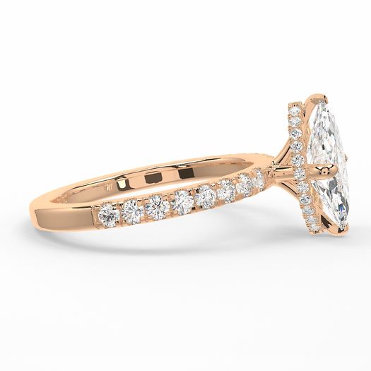 18K Solid Gold 1 Carat D VVS1 Marquise Engagement Ring Ivy Grace