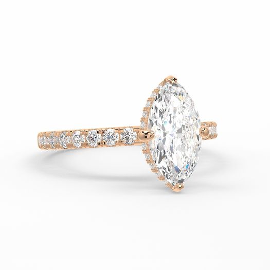 18K Solid Gold 1 Carat D VVS1 Marquise Engagement Ring Ivy Grace