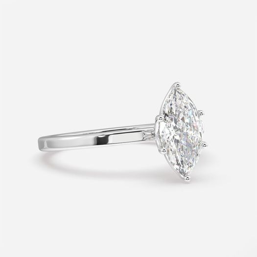 18K White Gold 1 Carat Marquise Engagement Ring Samantha