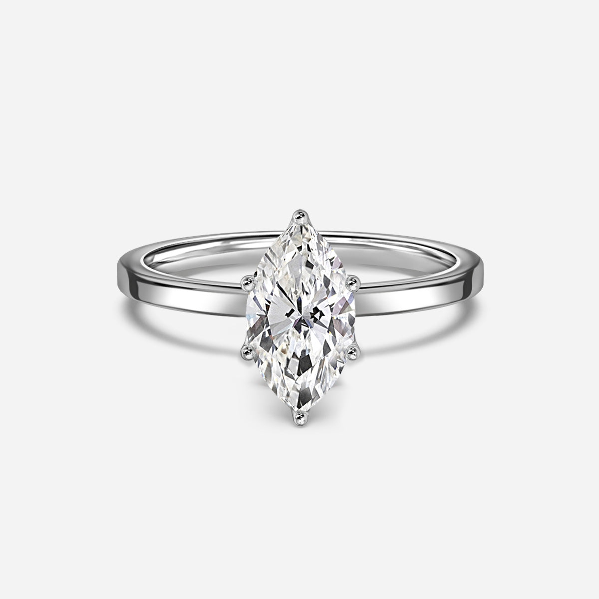 18K White Gold 1 Carat Marquise Engagement Ring Samantha