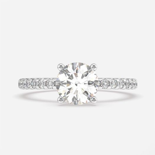 18K White Gold 1 Carat Round Engagement Ring Alexis