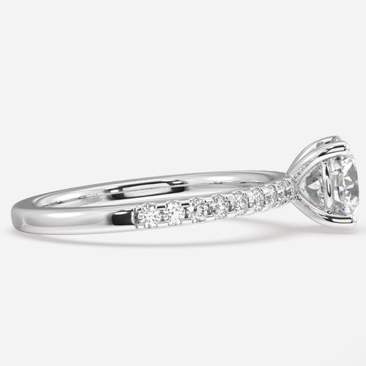 18K White Gold 1 Carat Round Engagement Ring Alexis
