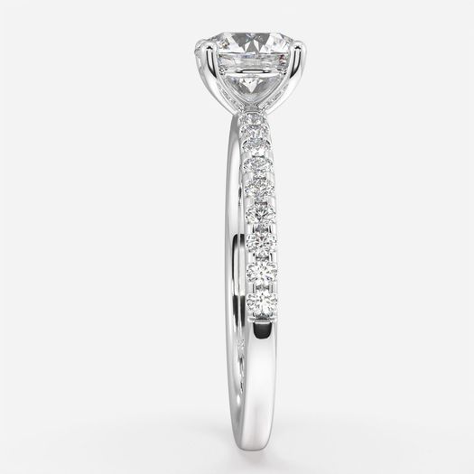 18K White Gold 1 Carat Round Engagement Ring Alexis
