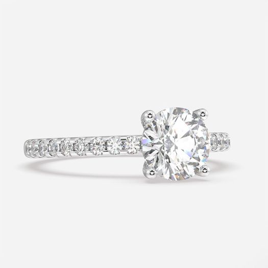 18K White Gold 1 Carat Round Engagement Ring Alexis
