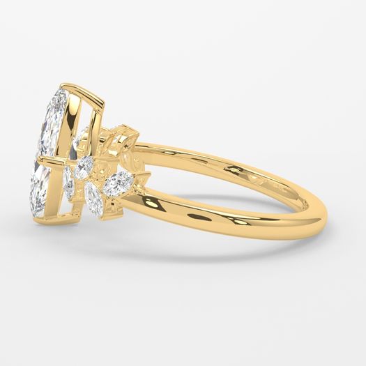 18K Yellow Gold 1 Carat Marquise Engagement Ring Elise