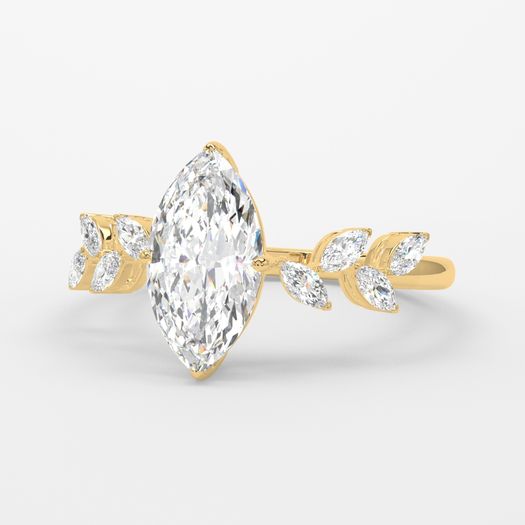 18K Yellow Gold 1 Carat Marquise Engagement Ring Elise