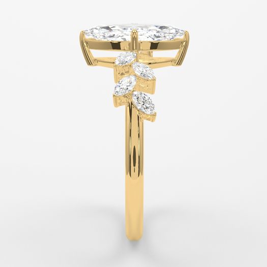 18K Yellow Gold 1 Carat Marquise Engagement Ring Elise