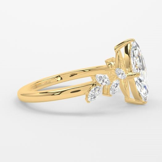 18K Yellow Gold 1 Carat Marquise Engagement Ring Elise