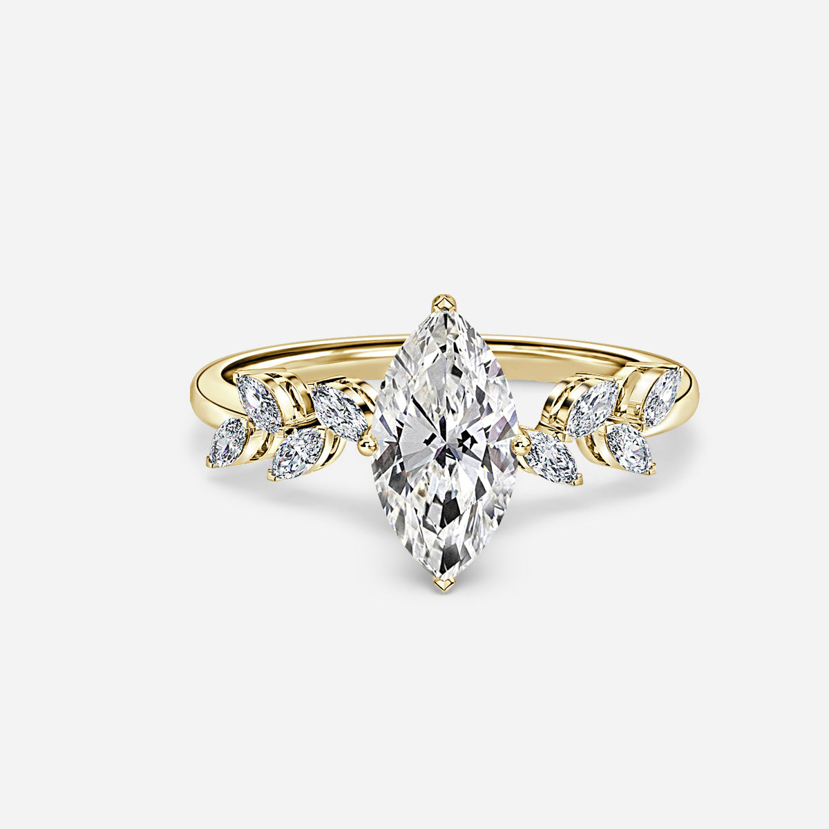 18K Yellow Gold 1 Carat Marquise Engagement Ring Elise