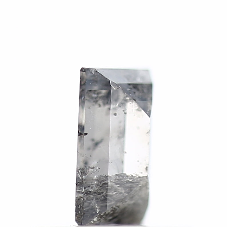 0.38 Carat Baguette Cut Salt & Pepper Diamond Gray Loose Diamond 5.25 MM