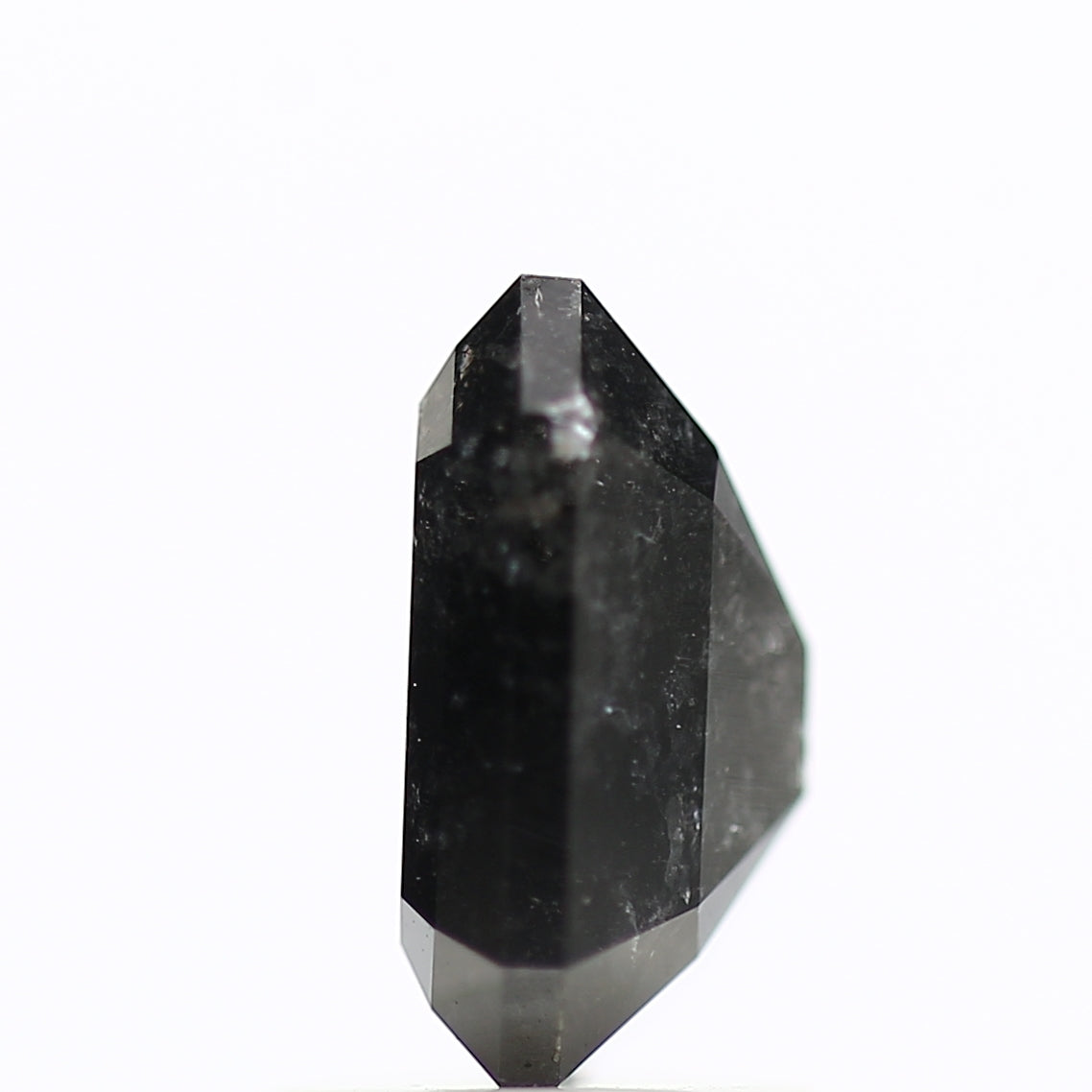 1.81 Ct Natural Color Emerald Cut Black Salt and Pepper Diamond 8.05 MM