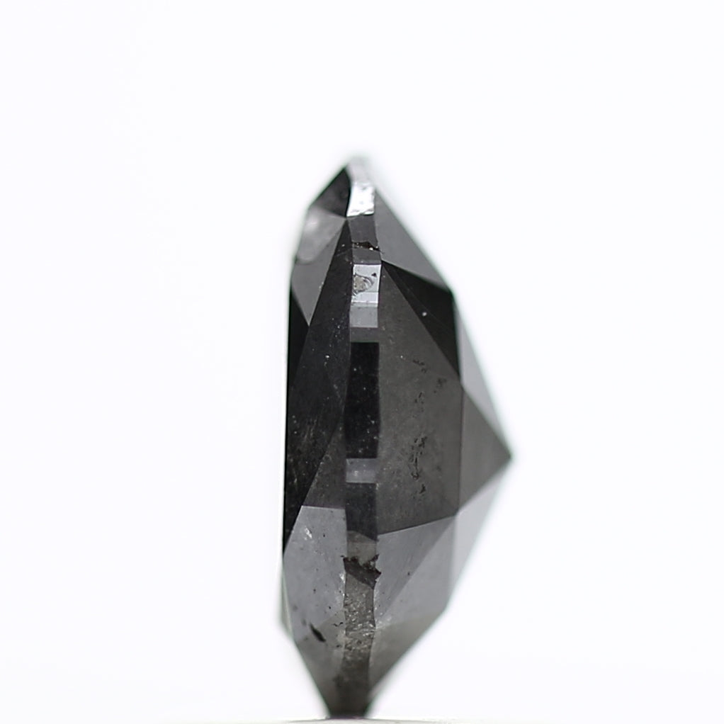 1.17 Carat Rose Cut Salt and Pepper Diamond Oval Fancy Gray Diamond 7.67 MM