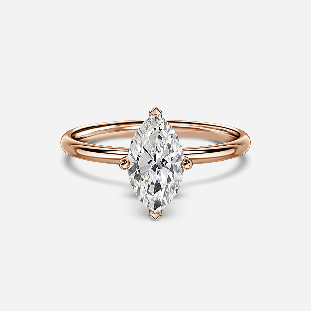 18k Gold 1ct D VVS1 Marquise Solitaire Engagement Ring