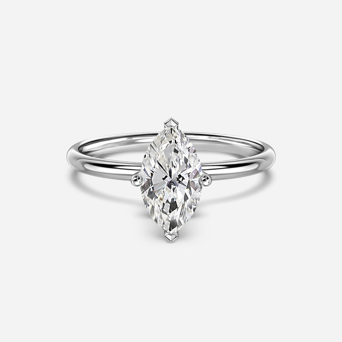18k Gold 1ct D VVS1 Marquise Solitaire Engagement Ring