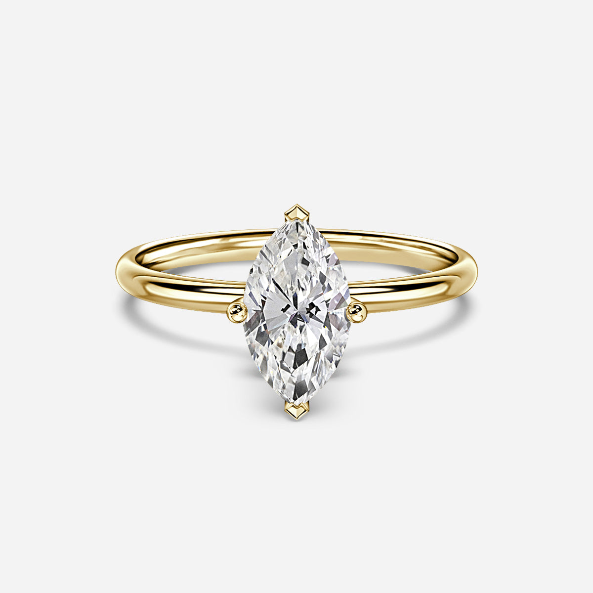 18k Gold 1ct D VVS1 Marquise Solitaire Engagement Ring