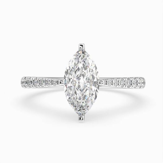 18k White Gold 1 Carat Marquise Engagement Ring Poppy