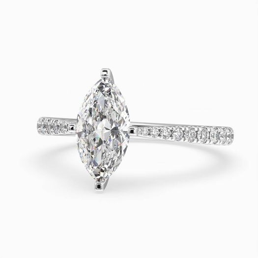 18k White Gold 1 Carat Marquise Engagement Ring Poppy