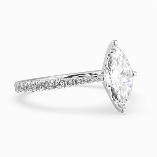 18k White Gold 1 Carat Marquise Engagement Ring Poppy