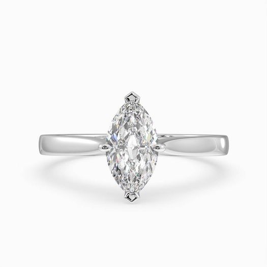 18k White Gold 1ct D VVS1 Marquise Engagement Ring Rose