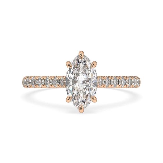 18k Rose Gold 1ct D VVS1 Marquise Engagement Ring Juliet