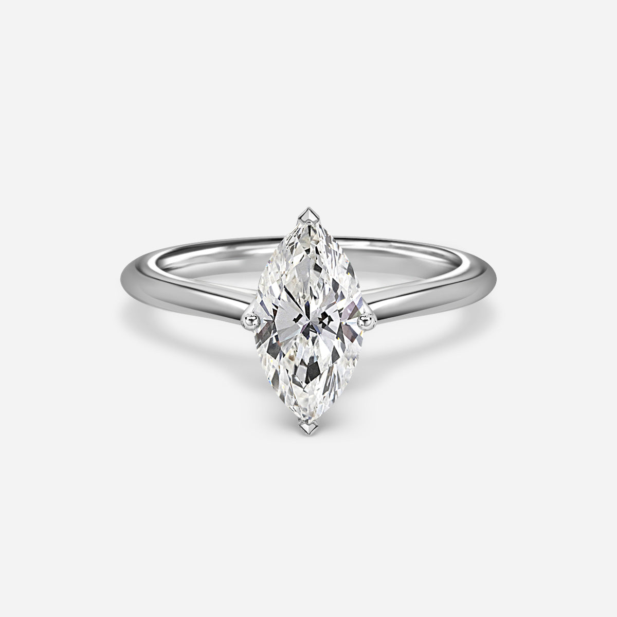 18k White Gold 1 Carat Marquise Engagement Ring Elowen
