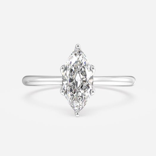18k White Gold 1 Carat Marquise Solitaire Engagement Ring Ansel