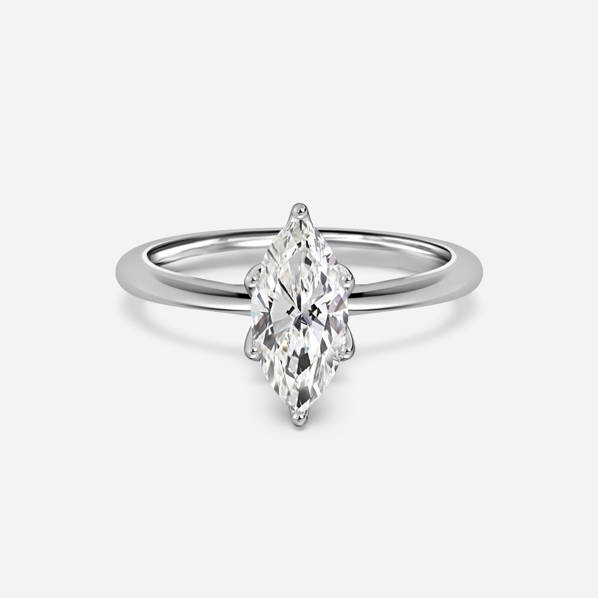 18k White Gold 1 Carat Marquise Solitaire Engagement Ring Ansel