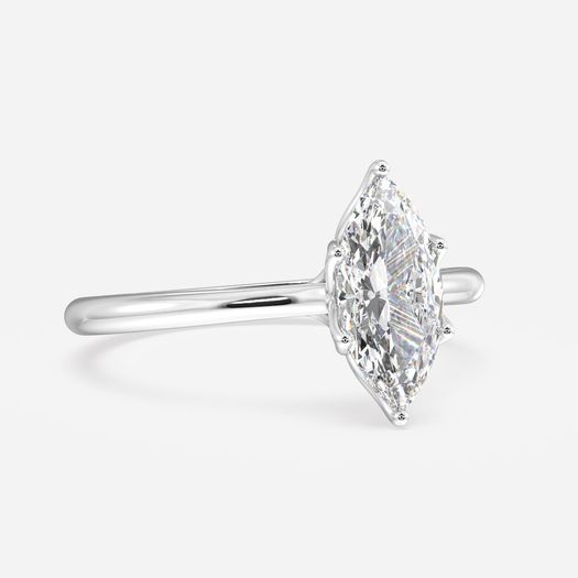 18k White Gold 1 Carat Marquise Solitaire Engagement Ring Ansel