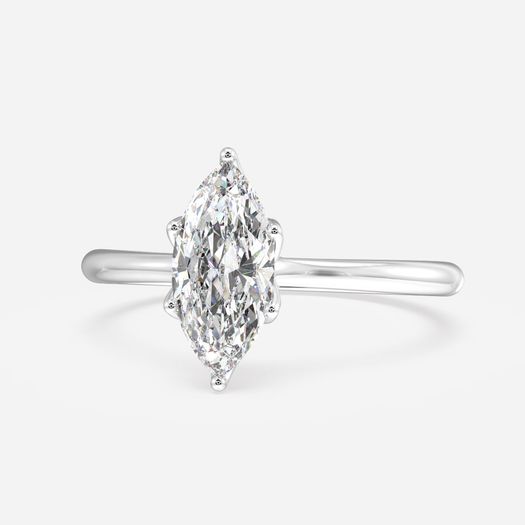 18k White Gold 1 Carat Marquise Solitaire Engagement Ring Ansel